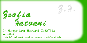 zsofia hatvani business card